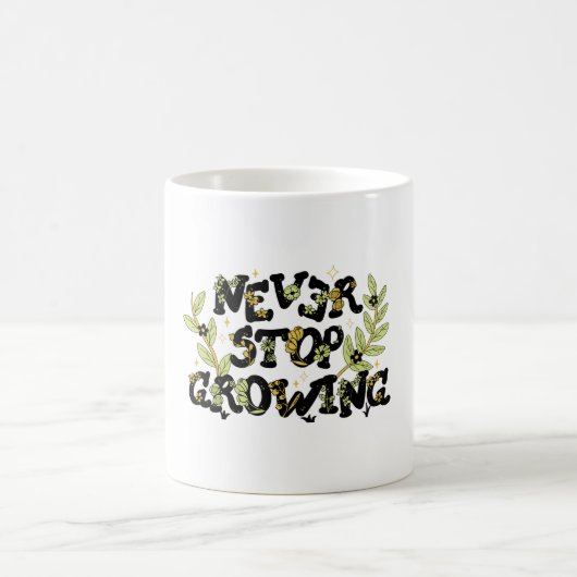 Motivation hört nie auf zu wachsen kaffeetasse (Mittel)