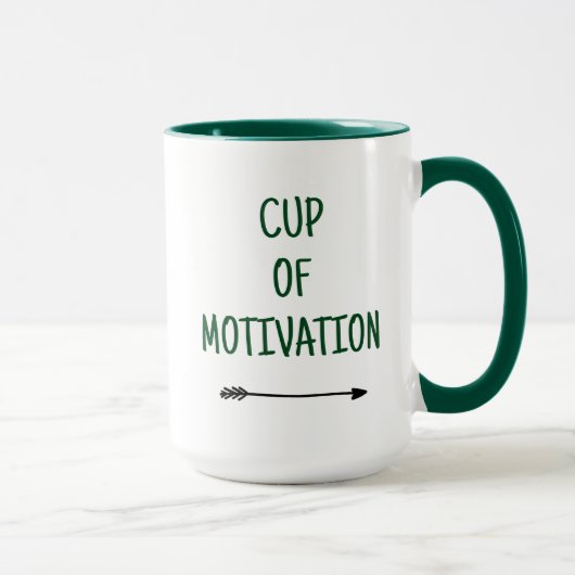 Motivation in einem Cup mit Arrow Coffee Tasse (Rechts)