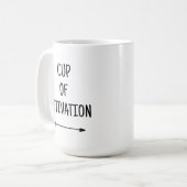 Motivation in einem Cup mit Arrow Coffee Tasse (Vorderseite Links)
