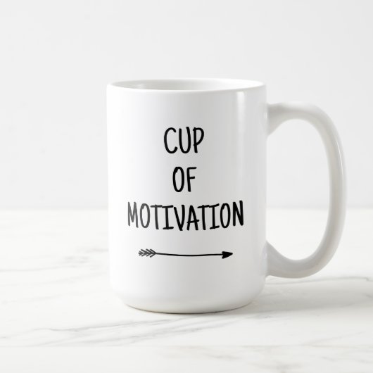 Motivation in einem Cup mit Arrow Coffee Tasse (Rechts)