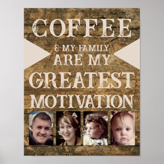 Motivation Kaffeegenfamilie 4 Foto braun beige Poster (Vorne)