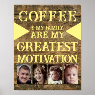 Motivation Kaffeegenfamilie 4 Foto braun gelb Poster