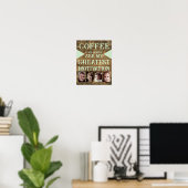 Motivation Kaffeegenfamilie 4 Foto braun grün Poster (Heimbüro)