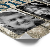 Motivation Kaffeegenfamilie 4 Foto grau blau Poster (Ecke)