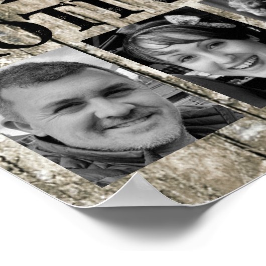 Motivation Kaffeegenfamilie 4 Foto grau schwarz Poster (Ecke)