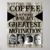 Motivation Kaffeegenfamilie 4 Foto grau schwarz Poster (Vorne)