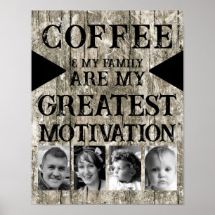 Motivation Kaffeegenfamilie 4 Foto grau schwarz Poster