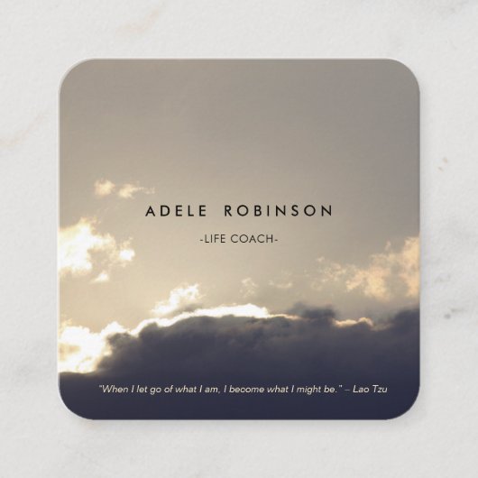 ©Motivation Lautsprecher Life Coach Silver Lining Quadratische Visitenkarte (Vorderseite)