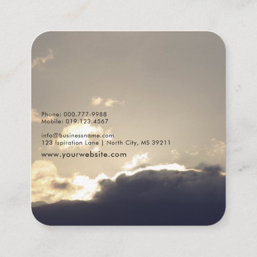 ©Motivation Lautsprecher Life Coach Silver Lining Quadratische Visitenkarte (Rückseite)