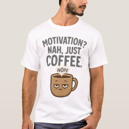Motivation? Nah, Just Coffee - Funny Müred Tasse D T-Shirt