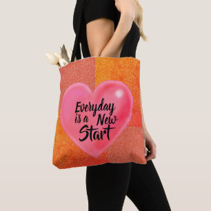 Motivation Neuer Happy Heart Liebe Glitzer Tasche