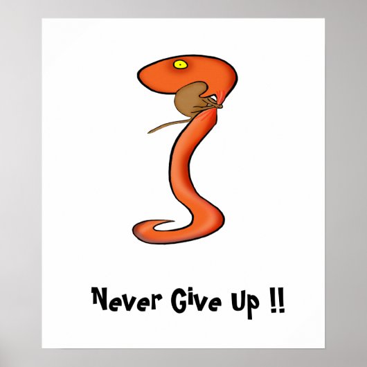 Motivation Poster: Gib niemals auf!! Poster (Vorne)