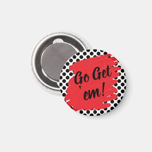 Motivation Red Daub und Black Dots Magnet (Vorderseite/Rückseite)