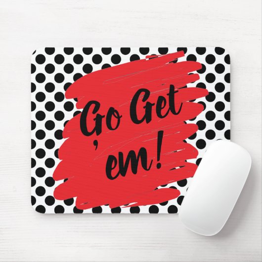Motivation Red Daub und Black Dots Mousepad (Mit Mouse)