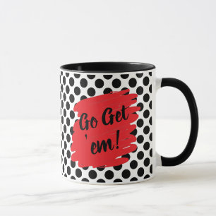 Motivation Red Daub und Black Dots Tasse