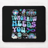 Motivation Ribbon Suicide Prevention Awarenes Wome Mousepad (Vorne)
