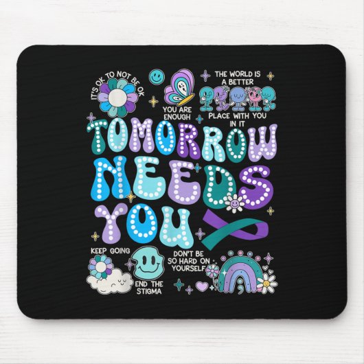 Motivation Ribbon Suicide Prevention Awarenes Wome Mousepad (Vorne)