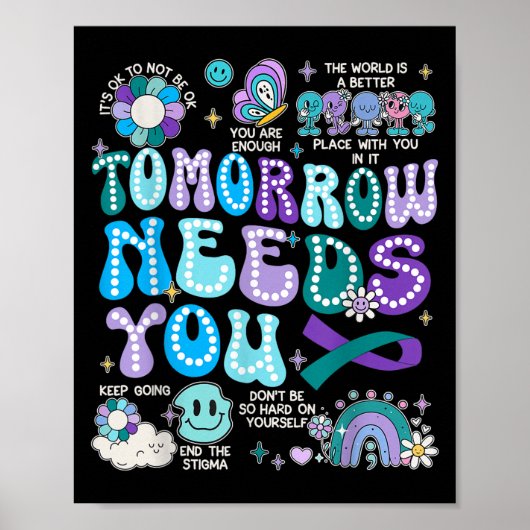 Motivation Ribbon Suicide Prevention Awarenes Wome Poster (Vorne)