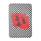 Motivation Rote Daub und schwarze Punkte Moderne Badematte (Vorderseite Vertikal)