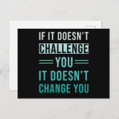 Motivation Sprichwort Challenge Postkarte (Vorne/Hinten)