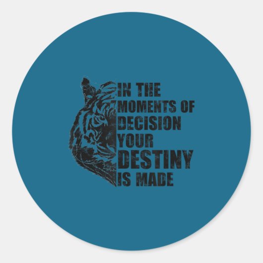 Motivation Success Mindset Quote With Tiger - Moti Runder Aufkleber (Vorderseite)