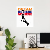 Motivation Traum glauben Basketball erreichen Poster (Heimbüro)