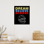 Motivation Traum glauben, Fußball erreichen Poster (Küche)