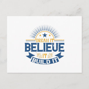 Motivation - träumen Sie, dass sie es aufbauen Postkarte