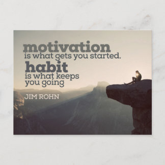 Motivation und Habit von Jim Rohn Postkarte