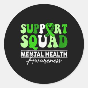 Motivation Unterstützung Squad Mental Health Aware Runder Aufkleber