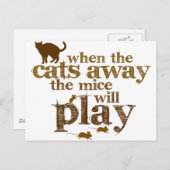 Motivation, wenn die Katzen, die die Mäuse vertrei Postkarte (Vorne/Hinten)