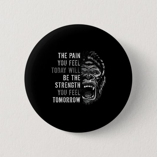 Motivation Workout und Gym Quotes Gorilla Mindset Button (Vorderseite)