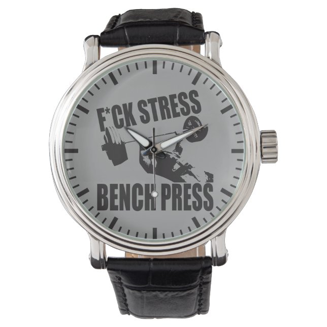 Motivation zum Anheben - F*CK-Stress, Drucktaste Armbanduhr (Vorderseite)