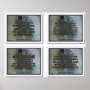 Motivation zum Laufen: Collage 1 mit Tipps 1 - 4 Poster