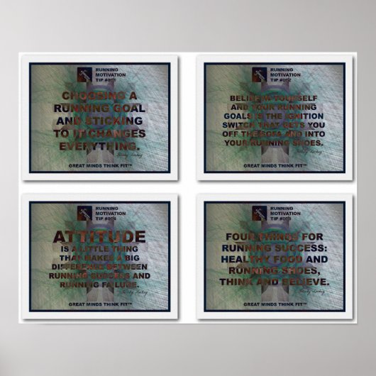 Motivation zum Laufen: Collage 1 mit Tipps 1 - 4 Poster (Vorne)