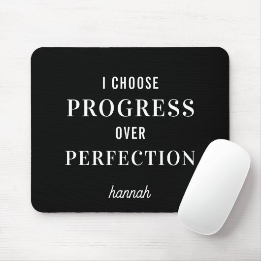 Motivational Affirmation Minimalist Black  Mousepad (Mit Mouse)