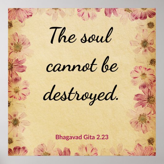 Motivational Beige Gita Desire Dissatisfaction Poster (Vorne)