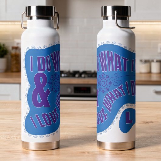 Motivational Blue Retro Star Style  Trinkflasche