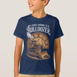 Motivational Bulldozer Spirit Animal Retro Funny T-Shirt