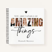 Motivational Calligraphy Script Typography Photo  Notizblock (Vorderseite)