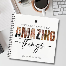 Motivational Calligraphy Script Typography Photo Notizblock