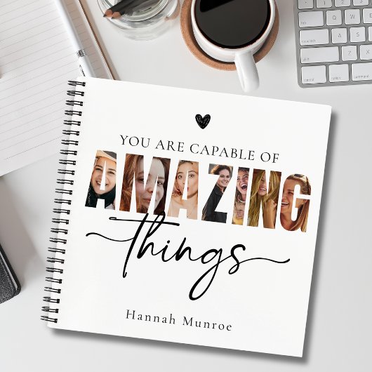 Motivational Calligraphy Script Typography Photo Notizblock