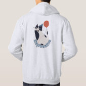 Motivational Cat Pun Stay Pawsitive Gift Hoodie (Rückseite)