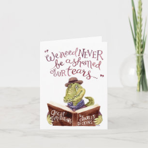 Motivational Charles Dickens Quote Watercolor Croc Karte