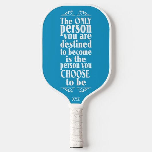 Motivational CHOICE custom monogram Pickleball Pad Schläger (Vorderseite)