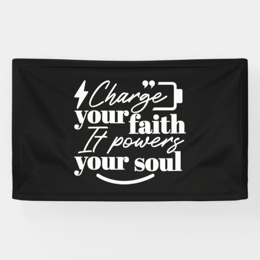 Motivational Christian Quote – Charge Your Faith Banner (Horizontal)