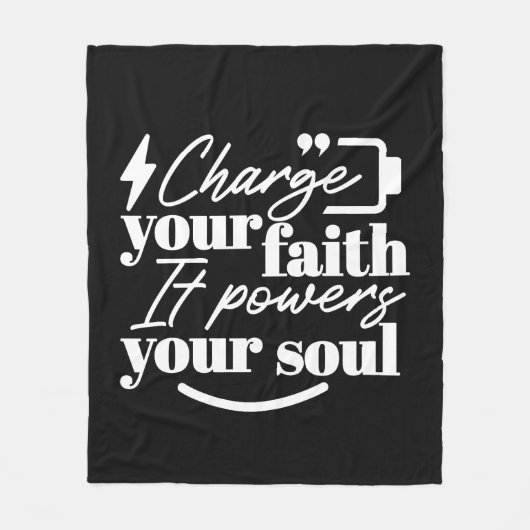 Motivational Christian Quote – Charge Your Faith Fleecedecke (Vorderseite)