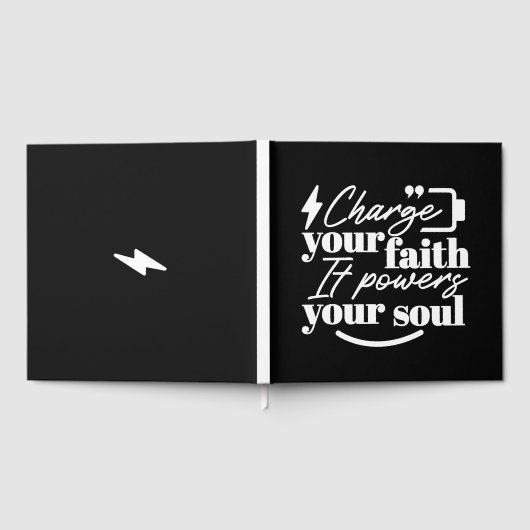 Motivational Christian Quote – Charge Your Faith Gästebuch (Voll)