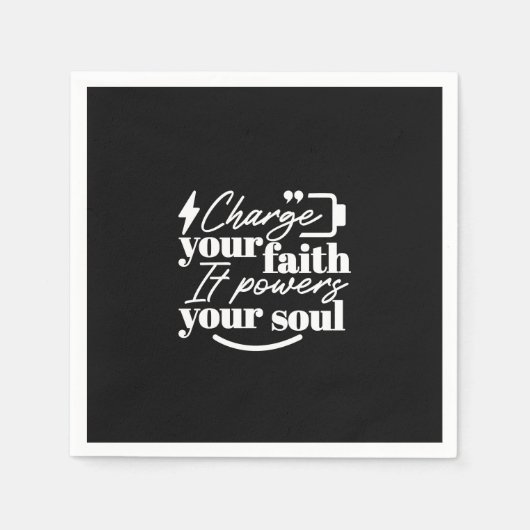 Motivational Christian Quote – Charge Your Faith Serviette (Vorderseite)