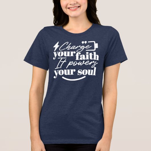 Motivational Christian Quote – Charge Your Faith Tri-Blend Shirt (Vorderseite)